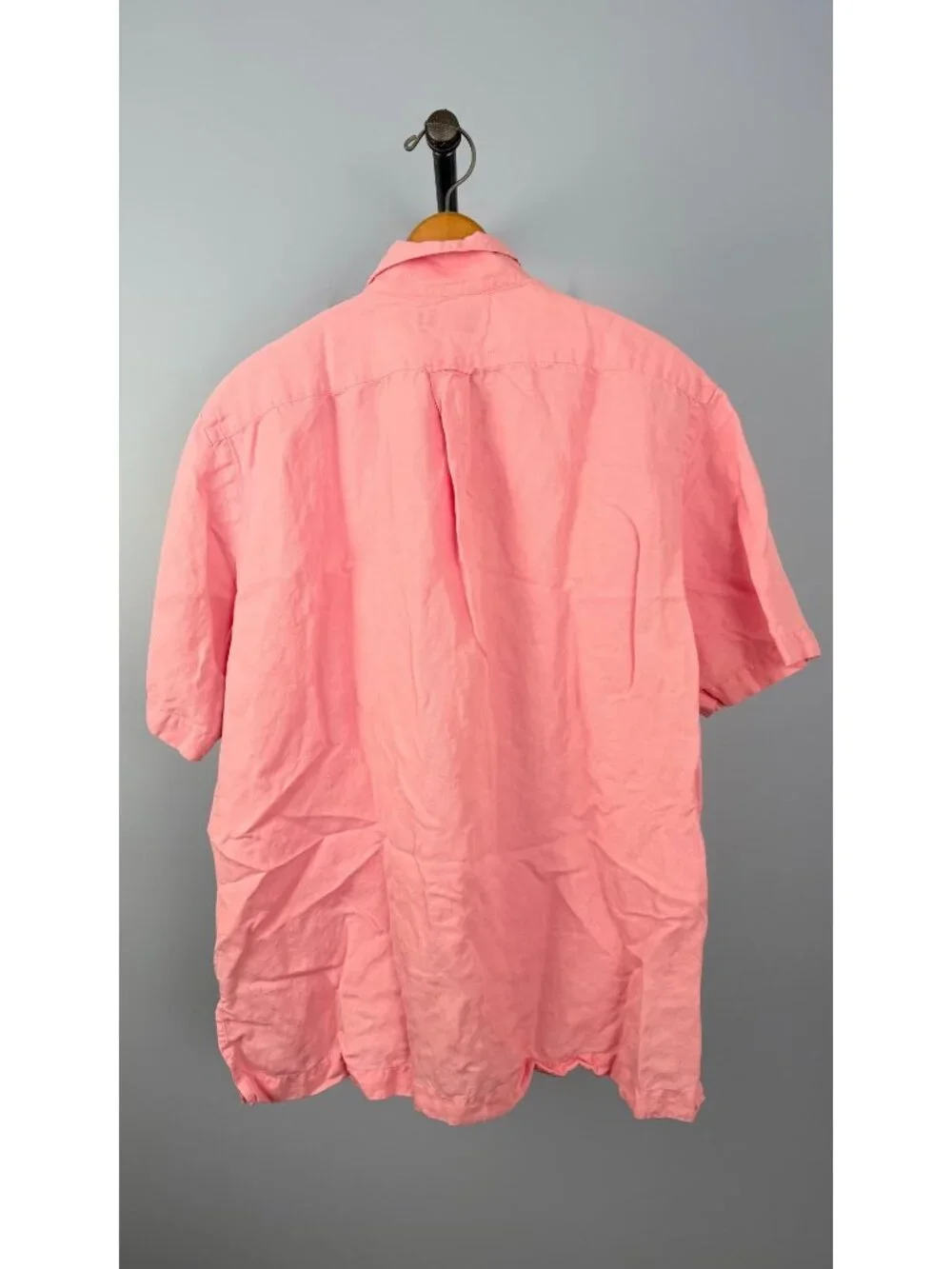 Polo By Ralph Lauren Mens L Pink Linen-Silk Blend Short Sleeve Button-Up Shirt - Picture 2 of 13